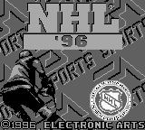 NHL 96 title screen for GameBoy